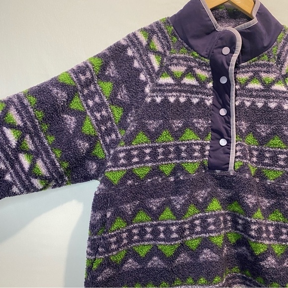 HYBA Sherpa Fleece cabincore Quarter Pullover with Raglan Sleeves sz Large - Picture 7 of 16